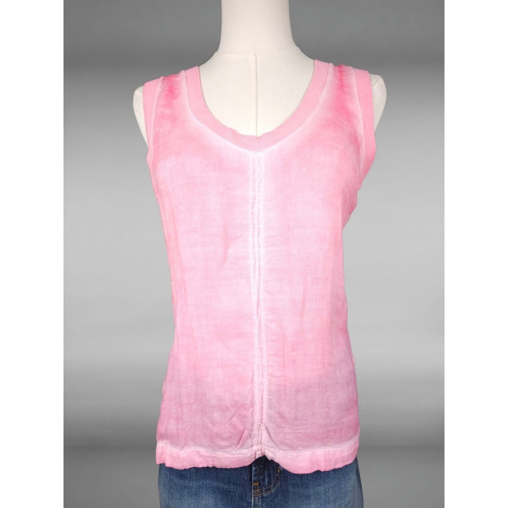Bella Dahl Boho Pink Acid Wash Rayon V Neck Tank Top Sleeveless Womens XS